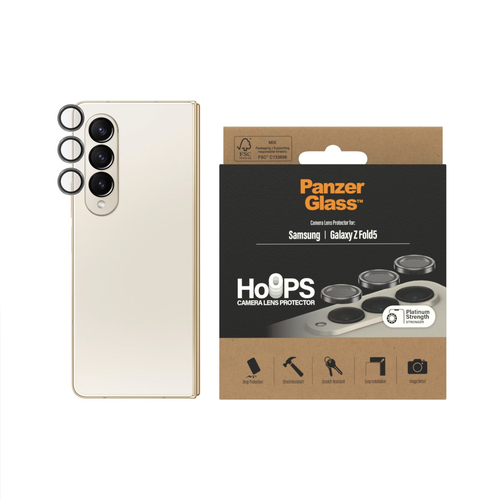 PanzerGlass® Hoops® Kameralinsebeskytter Sort Samsung Galaxy Z Fold5 5G